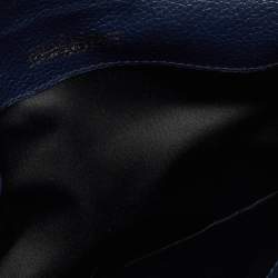 Pre Owned Faure Le Page Navy Blue Coated Canvas and Leather Parade Clutch 