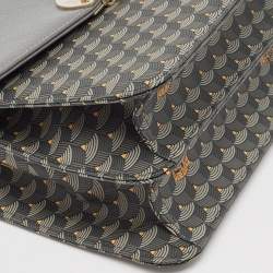 Faure Le Page Grey Coated Canvas and Leather Parade Top Handle Bag
