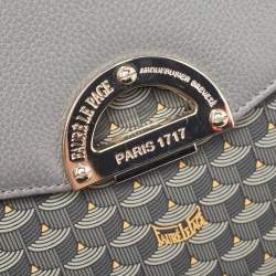 Faure Le Page Grey Coated Canvas and Leather Parade Top Handle Bag