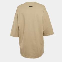 Fear of God Dark Beige Knit V-Neck Oversized T-Shirt XS