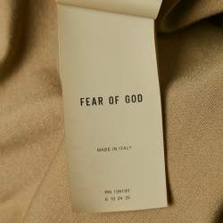 Fear of God Dark Beige Knit V-Neck Oversized T-Shirt XS