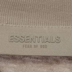 Pre Owned Fear of God Beige Logo Print Cotton Maxi Dress M