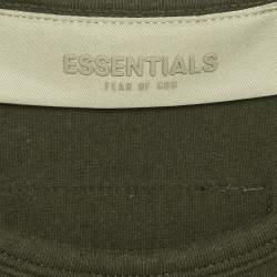 Pre Owned Fear of God Essentials Military Green Cotton Knit Sport Tank Top S