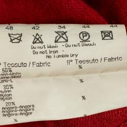 Fendi Jeans Vintage Red Wool Knit Back Tie Detail Top L