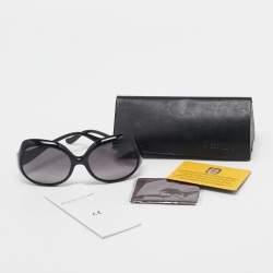 Pre Owned Fendi Black Gradient FS5143 Oversized Sunglasses