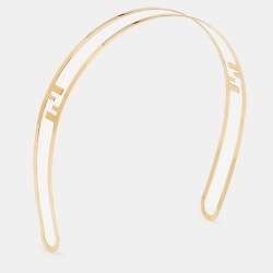 Fendi FF Gold Tone Headband 