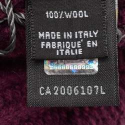 Pre Owned Fendi Burgundy Wool Knit Beanie 