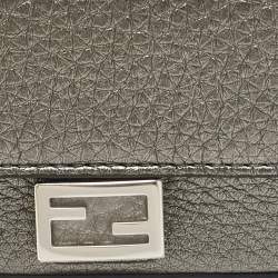 Fendi Grey Leather Nano Baguette Bag Charm