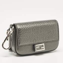 Fendi Grey Leather Nano Baguette Bag Charm