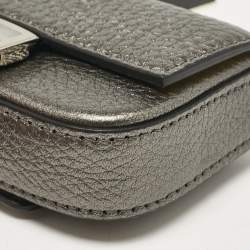 Fendi Grey Leather Nano Baguette Bag Charm