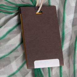Pre Owned Fendi Grey/Green Stripe Zucca Print Satin Plisse Stole 