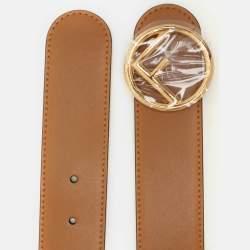 Fendi Caramel/White Leather F is Fendi Reversible Belt 75 CM