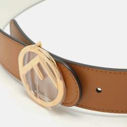 Fendi Caramel/White Leather F is Fendi Reversible Belt 75 CM