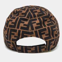Pre Owned Fendi Tobacco Brown Zucca Pattern Canvas Baseball Cap 