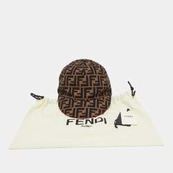 Pre Owned Fendi Tobacco Brown Zucca Pattern Canvas Baseball Cap 