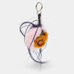 Pre Owned Fendi Multicolor Mink Fur and Leather Funky Monster Bug Bag Charm