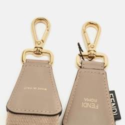 Fendi Beige Fabric and Leather FF Strap You Shoulder Bag Strap
