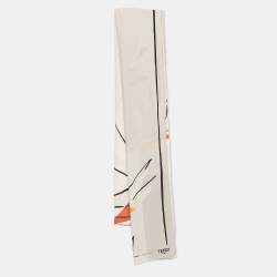 Fendi Grey Printed Silk Shawl 