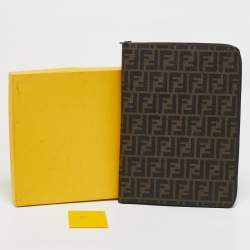 Fendi Tobacco Zucca Coated Canvas Documents Holder