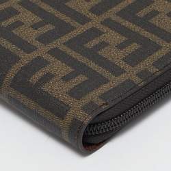 Fendi Tobacco Zucca Coated Canvas Documents Holder