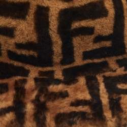 Fendi Brown Zucca Shearling Baseball Cap M