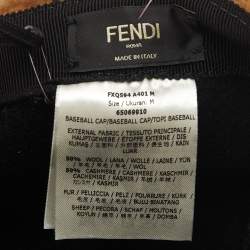 Fendi Brown Zucca Shearling Baseball Cap M