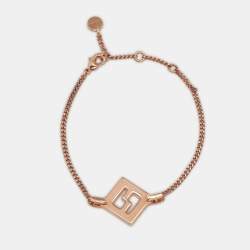 مملوكة مسبقًا Fendi Rose Gold Metal FF Pendant Bracelet