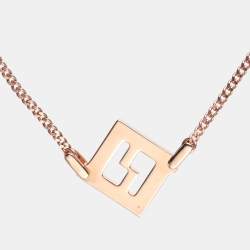مملوكة مسبقًا Fendi Rose Gold Metal FF Pendant Bracelet