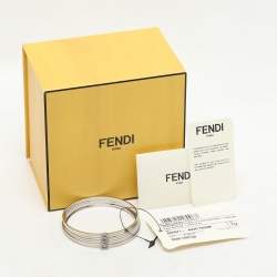 Pre Owned Fendi Palladium Crystal O'Clock Bangle Bracelet