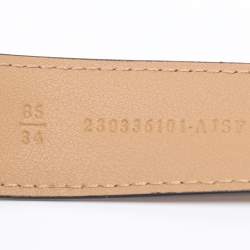 Pre Owned Fendi Beige Leather Fendigraphy Waist Belt 85CM