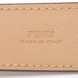 Pre Owned Fendi Beige Leather Fendigraphy Waist Belt 85CM