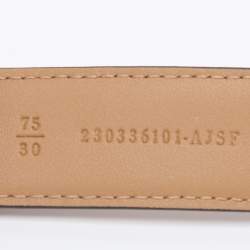 Pre Owned Fendi Beige Leather Fendigraphy Waist Belt 75CM