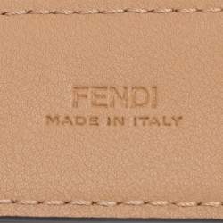Pre Owned Fendi Beige Leather Fendigraphy Waist Belt 75CM