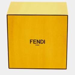 Pre Owned Fendi O'Lock Crystals Gold Tone Necklace 