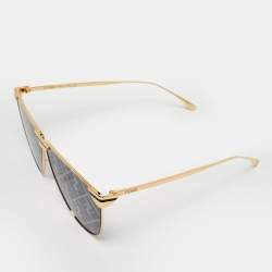 Pre Owned Fendi Black/Gold Tone FF0467/S Shield Sunglasses