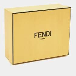 Pre Owned سلسلة ميدالية فاندي بيكو بيكابو جلد أحمر ومعدن