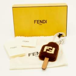 مملوكة مسبقًا Fendi Brown/Cream Mink Fur Ice-cream Bag Charm