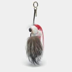 مملوكة مسبقًا Fendi Karlito Bag Charm Multicolor Fur and Leather