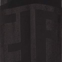 Pre Owned Fendi Black Logo Detail Silk Scarf