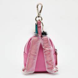 Pre Owned Fendi Pink Nylon and Leather Monster Backpack Charm