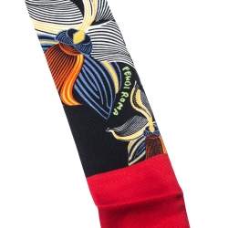 Pre Owned Fendi Multicolor Printed Silk Orchidea Fiamma Bandeau Scarf