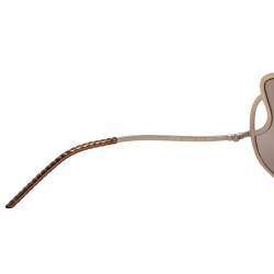 Pre Owned Fendi Pale Gold/Grey FS5178 Oversized Butterfly Sunglasses