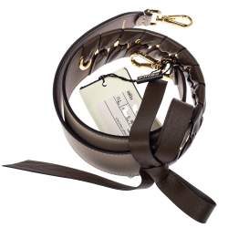 مملوكة مسبقًا Fendi Brown Leather Bow Strap You Shoulder Bag Strap