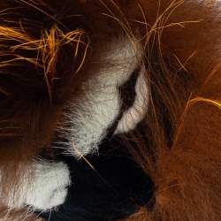 مملوكة مسبقًا Fendi Brown Fox Fur Monster Eyes Bag Charm