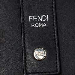 Pre Owned Fendi Black Leather Studded Monster Luggage Charm