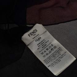 Pre Owned Fendi Blue & Pink Ombre FF Pattern Silk Stole 