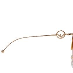 Pre Owned Fendi Gold/Brown FF 0290/S Cat Eye Gradient Sunglasses
