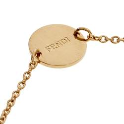 مملوكة مسبقًا Fendi F is Fendi Crystal Gold Tone Bracelet