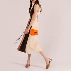 Pre Owned Fendi Orange Leather 2 Pockets Mini Bag