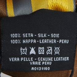 Fendi Multicolor Striped Leather Trim Silk Headband